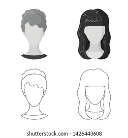Vector design of professional and photo logo. Collection of professional and profile stock symbol for web.