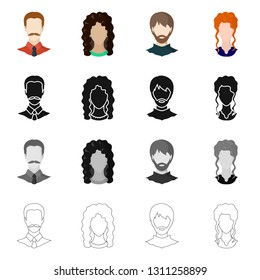 Vector design of professional and photo sign. Collection of professional and profile stock symbol for web.