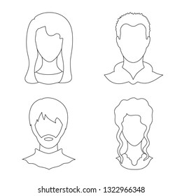 Vector design of professional and photo sign. Set of professional and profile stock vector illustration.