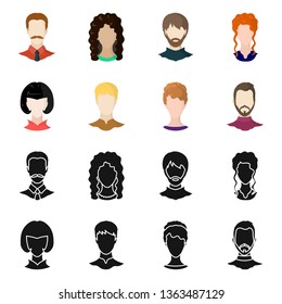 Vector design of professional and photo sign. Collection of professional and profile stock symbol for web.