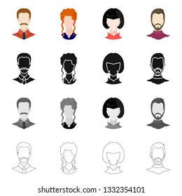 Vector design of professional and photo symbol. Set of professional and profile vector icon for stock.