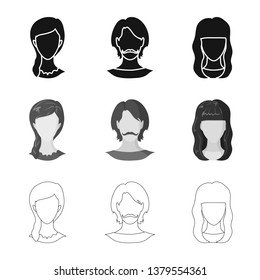 Vector design of professional and photo symbol. Collection of professional and profile stock symbol for web.
