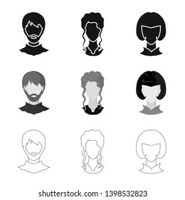 Vector design of professional and photo symbol. Set of professional and profile vector icon for stock.