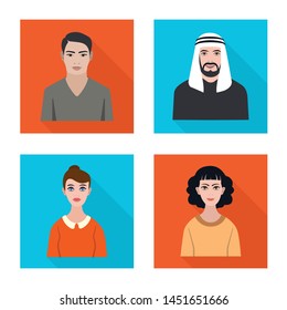 Vector design of profile and portrait icon. Set of profile and profession stock symbol for web.