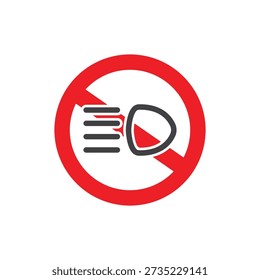 vector design prohibiting turning on the high beam indicator.