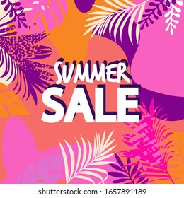 Vector design promotional banner templates tropical leaves and chameleon. Vector illustrations for website and mobile website banners, posters, email and newsletter designs, ads, promotional material.