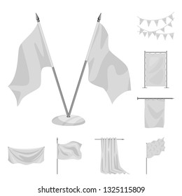 Vector design of promotional  and textile  sign. Set of promotional  and white  stock vector illustration.