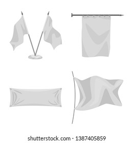 Vector design of promotional  and textile  symbol. Set of promotional  and white  stock symbol for web.
