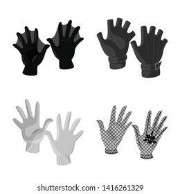 Vector design of property and distinctive logo. Set of property and textile vector icon for stock.