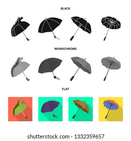 Vector design of protection and closed icon. Set of protection and rainy stock symbol for web.