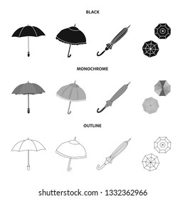 Vector design of protection and closed icon. Collection of protection and rainy stock symbol for web.