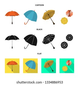 Vector design of protection and closed icon. Set of protection and rainy vector icon for stock.