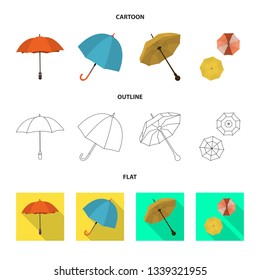 Vector design of protection and closed icon. Set of protection and rainy stock symbol for web.