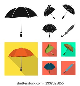 Vector design of protection and closed icon. Set of protection and rainy stock vector illustration.