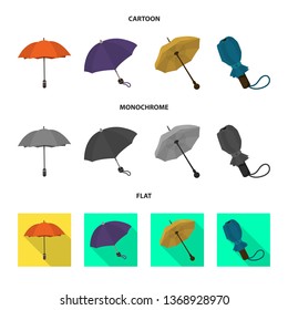 Vector design of protection and closed icon. Set of protection and rainy stock symbol for web.