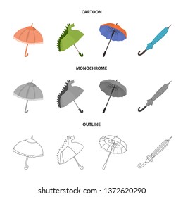 Vector design of protection and closed icon. Set of protection and rainy vector icon for stock.