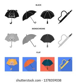 Vector design of protection and closed icon. Collection of protection and rainy stock symbol for web.