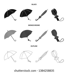 Vector design of protection and closed icon. Collection of protection and rainy stock symbol for web.