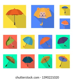 Vector design of protection and closed icon. Set of protection and rainy stock symbol for web.