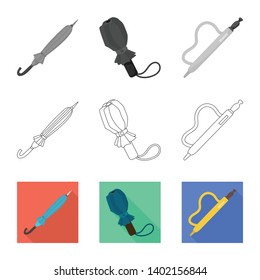 Vector design of protection and closed icon. Set of protection and rainy stock vector illustration.