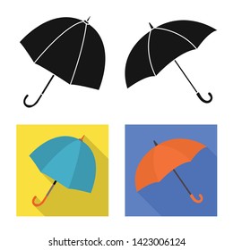 Vector design of protection and closed icon. Collection of protection and rainy vector icon for stock.