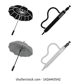 Vector design of protection and closed icon. Set of protection and rainy stock symbol for web.
