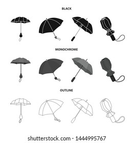 Vector design of protection and closed icon. Collection of protection and rainy stock vector illustration.