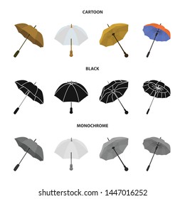 Vector design of protection and closed icon. Collection of protection and rainy vector icon for stock.
