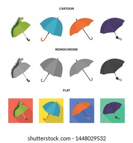 Vector design of protection and closed icon. Collection of protection and rainy stock vector illustration.