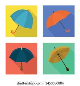 Vector design of protection and closed icon. Collection of protection and rainy stock symbol for web.
