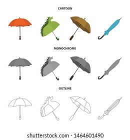 Vector design of protection and closed icon. Collection of protection and rainy stock symbol for web.