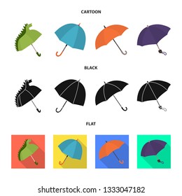 Vector design of protection and closed logo. Set of protection and rainy vector icon for stock.