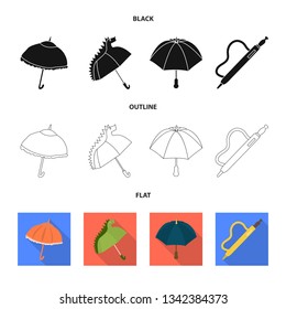 Vector design of protection and closed logo. Set of protection and rainy vector icon for stock.