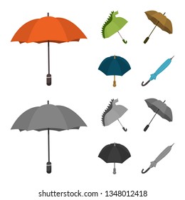 Vector design of protection and closed logo. Collection of protection and rainy stock vector illustration.