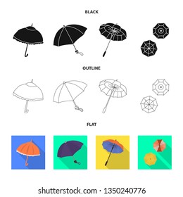Vector design of protection and closed logo. Set of protection and rainy vector icon for stock.