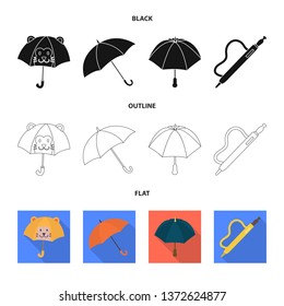 Vector design of protection and closed logo. Set of protection and rainy vector icon for stock.