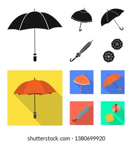 Vector design of protection and closed logo. Collection of protection and rainy vector icon for stock.