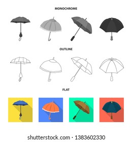 Vector design of protection and closed logo. Collection of protection and rainy vector icon for stock.