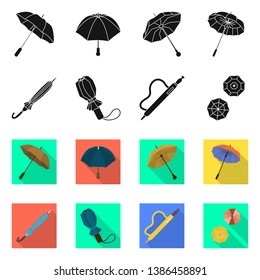 Vector design of protection and closed logo. Collection of protection and rainy vector icon for stock.