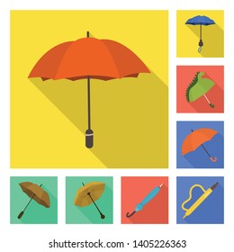 Vector design of protection and closed logo. Set of protection and rainy vector icon for stock.