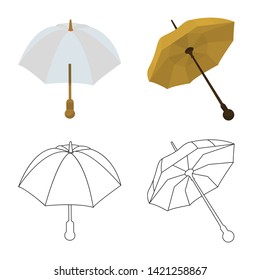 Vector design of protection and closed logo. Set of protection and rainy stock symbol for web.