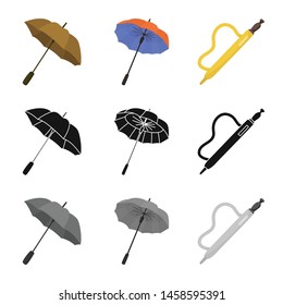Vector design of protection and closed logo. Collection of protection and rainy vector icon for stock.