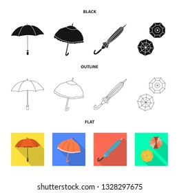 Vector design of protection and closed sign. Collection of protection and rainy vector icon for stock.