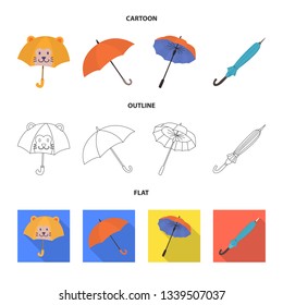 Vector design of protection and closed sign. Collection of protection and rainy stock symbol for web.