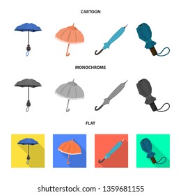 Vector design of protection and closed sign. Collection of protection and rainy vector icon for stock.