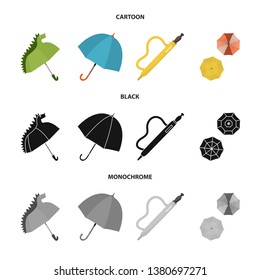 Vector design of protection and closed sign. Set of protection and rainy stock vector illustration.
