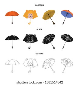 Vector design of protection and closed sign. Collection of protection and rainy stock symbol for web.