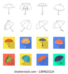 Vector design of protection and closed sign. Collection of protection and rainy stock vector illustration.