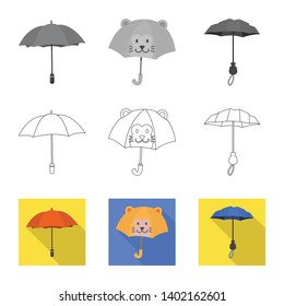 Vector design of protection and closed sign. Collection of protection and rainy vector icon for stock.