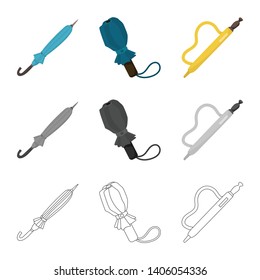 Vector design of protection and closed sign. Set of protection and rainy vector icon for stock.
